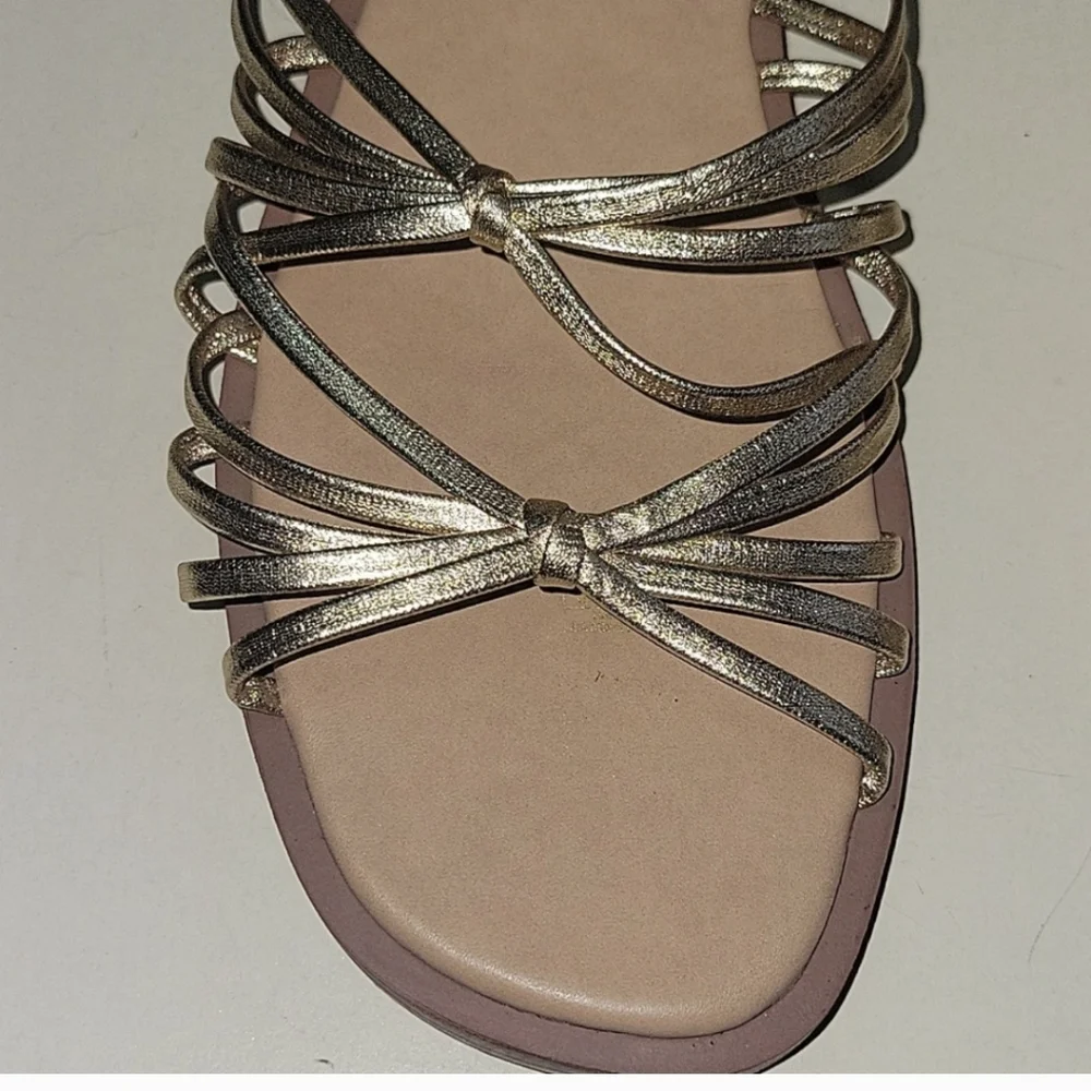 ZARA GOLD Strappy Knot Sandals Size 7.5 - Picture 6 of 15